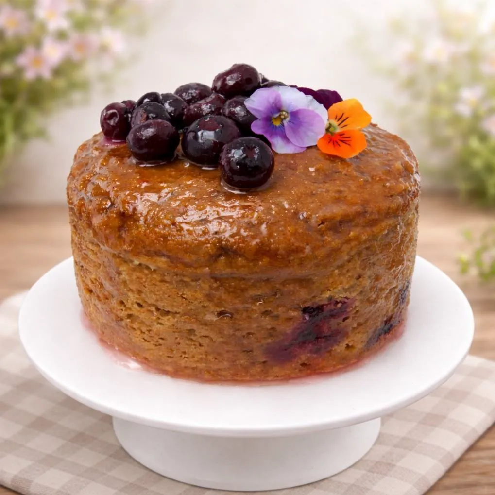 Torta vegana de limón y arándanos | 6 a 8 porciones